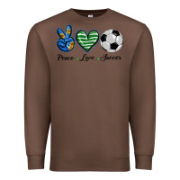 Chestnut peace love soccer Premium Sweatshirt - BarkalooDesign