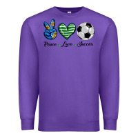 Purple peace love soccer Premium Sweatshirt - BarkalooDesign