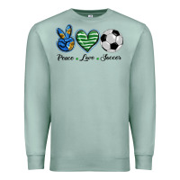 Seafoam peace love soccer Premium Sweatshirt - BarkalooDesign
