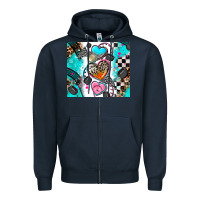 Navy race heart Zipper Hoodie - AdoDesignShop