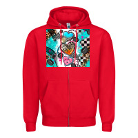 Red race heart Zipper Hoodie - AdoDesignShop
