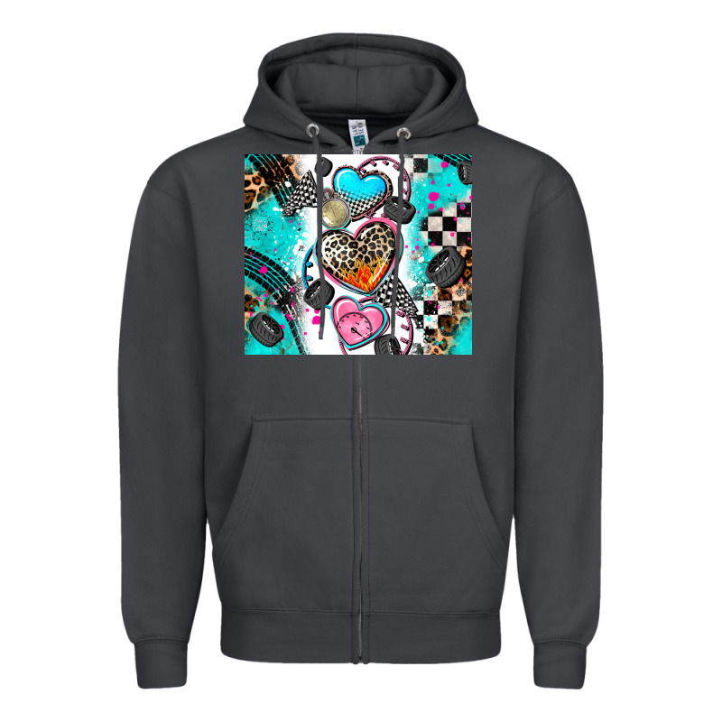 Race Heart Zipper Hoodie by AdoDesignShop | Teevron