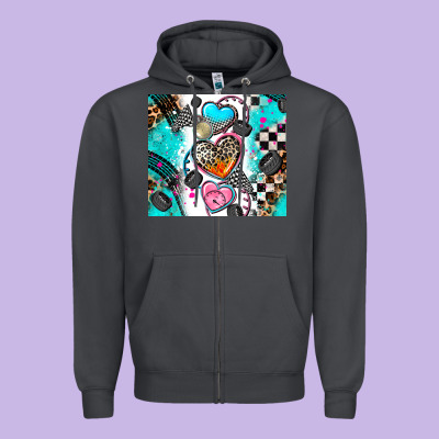 Race Heart Zipper Hoodie Designed By Adodesignshop