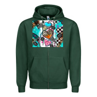 Sports Green race heart Zipper Hoodie - AdoDesignShop