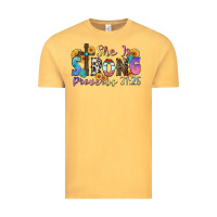 Vintage Mustard she is strong proverbs 31 25 Vintage Tee - Zillion Design Studio