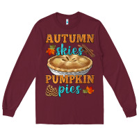 Burgundy autumn skies pumpkin pies Long Sleeve Tee - HRA Design Shop