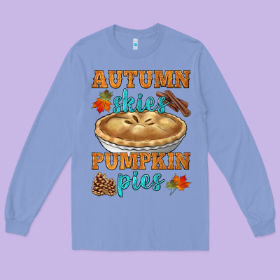 Autumn Skies Pumpkin Pies Long Sleeve Tee Designed By Hra Design Shop