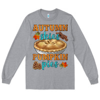 Heather Grey autumn skies pumpkin pies Long Sleeve Tee - HRA Design Shop
