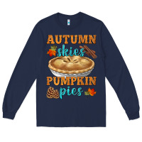 Navy autumn skies pumpkin pies Long Sleeve Tee - HRA Design Shop