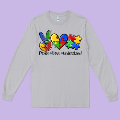 Peace Love  Cure Long Sleeve Tee Designed By Adodesignshop