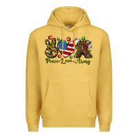 Antique Gold peace love army christmas Premium Hoodie - NancyCooperArtShop