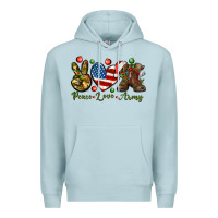 Blue Mist peace love army christmas Premium Hoodie - NancyCooperArtShop
