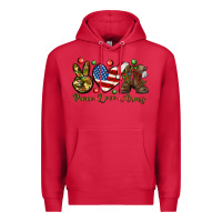 Cardinal peace love army christmas Premium Hoodie - NancyCooperArtShop