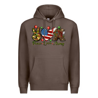 Coffee peace love army christmas Premium Hoodie - NancyCooperArtShop