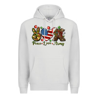 Dove Grey peace love army christmas Premium Hoodie - NancyCooperArtShop