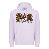 Lilac peace love army christmas Premium Hoodie - NancyCooperArtShop