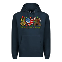 Navy peace love army christmas Premium Hoodie - NancyCooperArtShop