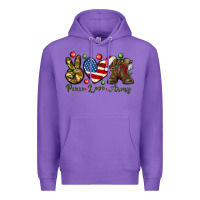 Purple peace love army christmas Premium Hoodie - NancyCooperArtShop