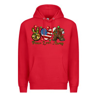 Red peace love army christmas Premium Hoodie - NancyCooperArtShop