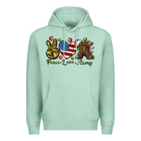 Seafoam peace love army christmas Premium Hoodie - NancyCooperArtShop