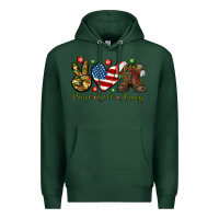 Sports Green peace love army christmas Premium Hoodie - NancyCooperArtShop