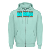 Seafoam turquoise leopard Zipper Hoodie - JahusDesignShop