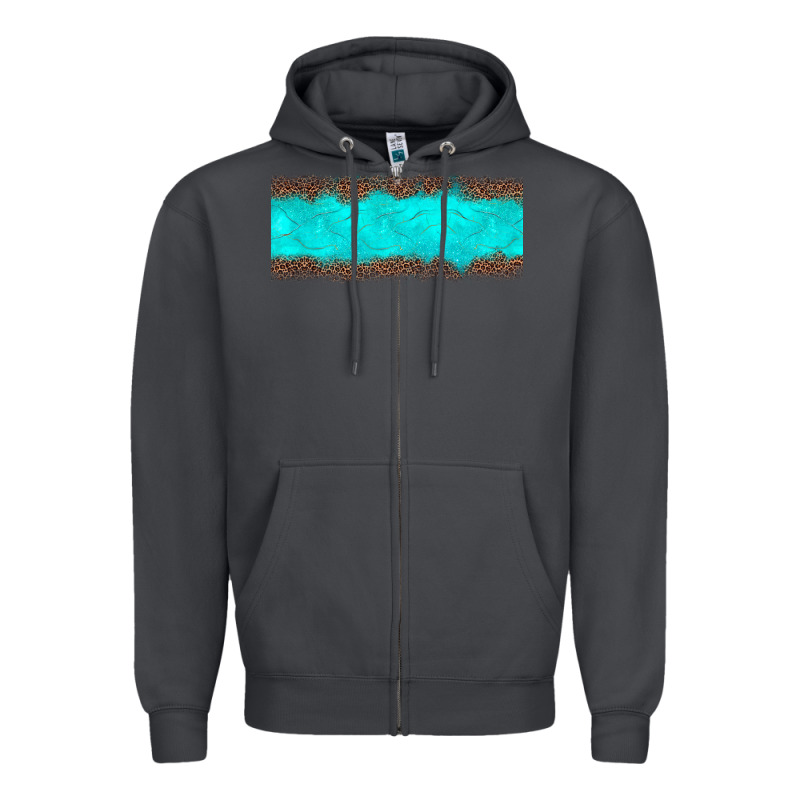 Turquoise Leopard Zipper Hoodie by JahusDesignShop | Teevron