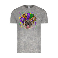 Cloud Rock Mardi gras hat pug Vintage Tee - RanaPortraitStore