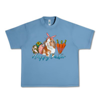 Pebble Blue happy easter bunny carrots and eggs Urban Heavy Tee - RanaPortraitStore
