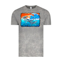 Cloud Rock humpback whale and wave background Vintage Tee - BarkalooDesign