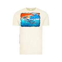 Vintage Arctic humpback whale and wave background Vintage Tee - BarkalooDesign