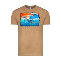 Vintage Camel humpback whale and wave background Vintage Tee - BarkalooDesign