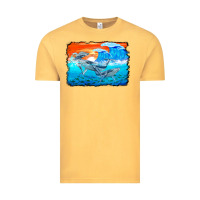 Humpback Whale And Wave Background Vintage Tee | Teevron