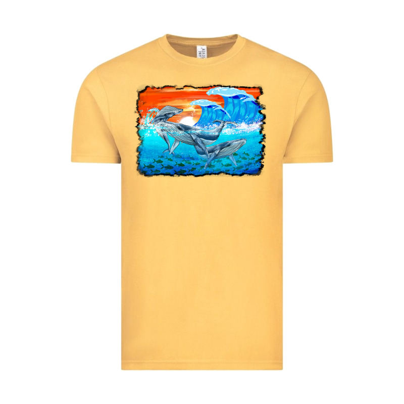 Humpback Whale And Wave Background Vintage Tee by BarkalooDesign | Teevron