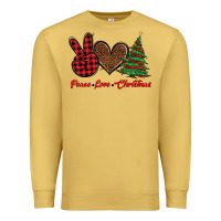 Antique Gold peace love christmas Premium Sweatshirt - BarkalooDesign
