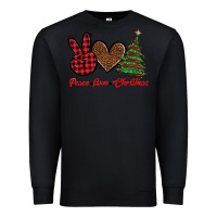Black peace love christmas Premium Sweatshirt - BarkalooDesign