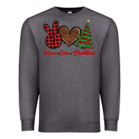 Charcoal Heather peace love christmas Premium Sweatshirt - BarkalooDesign
