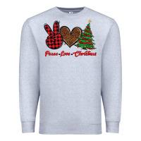 Heather Grey peace love christmas Premium Sweatshirt - BarkalooDesign