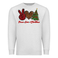 Oatmeal Heather peace love christmas Premium Sweatshirt - BarkalooDesign