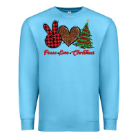 Ocean Blue peace love christmas Premium Sweatshirt - BarkalooDesign