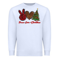 White peace love christmas Premium Sweatshirt - BarkalooDesign