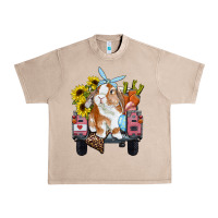 French Oak easter truck with bunny sunflowers and eggs Urban Heavy Tee - RanaPortraitStore