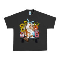 Pigment Black easter truck with bunny sunflowers and eggs Urban Heavy Tee - RanaPortraitStore