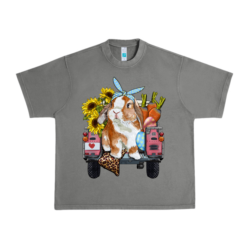 Easter Truck With Bunny Sunflowers And Eggs Urban Heavy Tee by RanaPortraitStore | Teevron