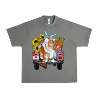 Tornado easter truck with bunny sunflowers and eggs Urban Heavy Tee - RanaPortraitStore