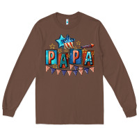 Chestnut American Papa 4th of july Long Sleeve Tee - CowGirlArtShop