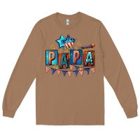 Toasted Coconut American Papa 4th of july Long Sleeve Tee - CowGirlArtShop