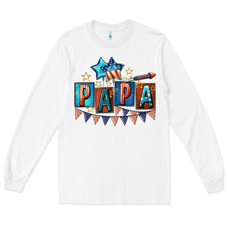 American Papa 4th Of July Long Sleeve Tee by CowGirlArtShop | Teevron