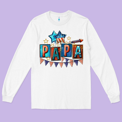 American Papa 4th Of July Long Sleeve Tee Designed By Cowgirlartshop