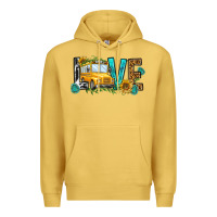 Antique Gold school bus love Premium Hoodie - NancyCooperArtShop